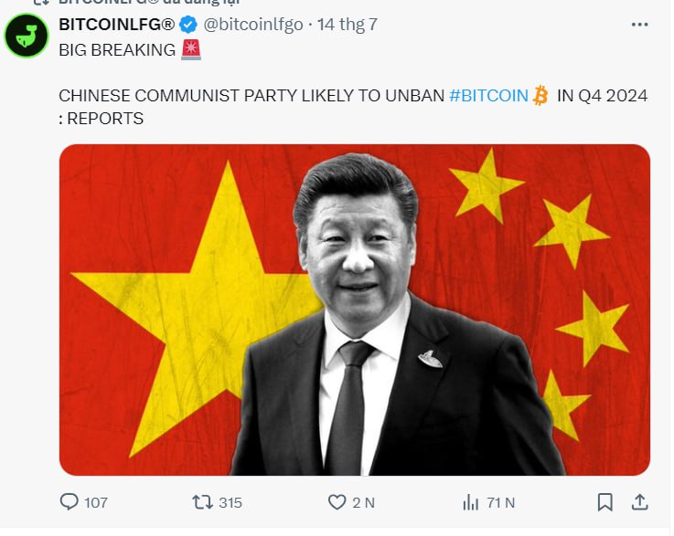 Breaking: China có thể dỡ bỏ lệnh cấm Crypto trong Q4.